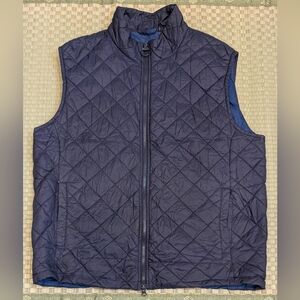 Barbour Diamond Quilted Vest Navy Blue Men's Size XL